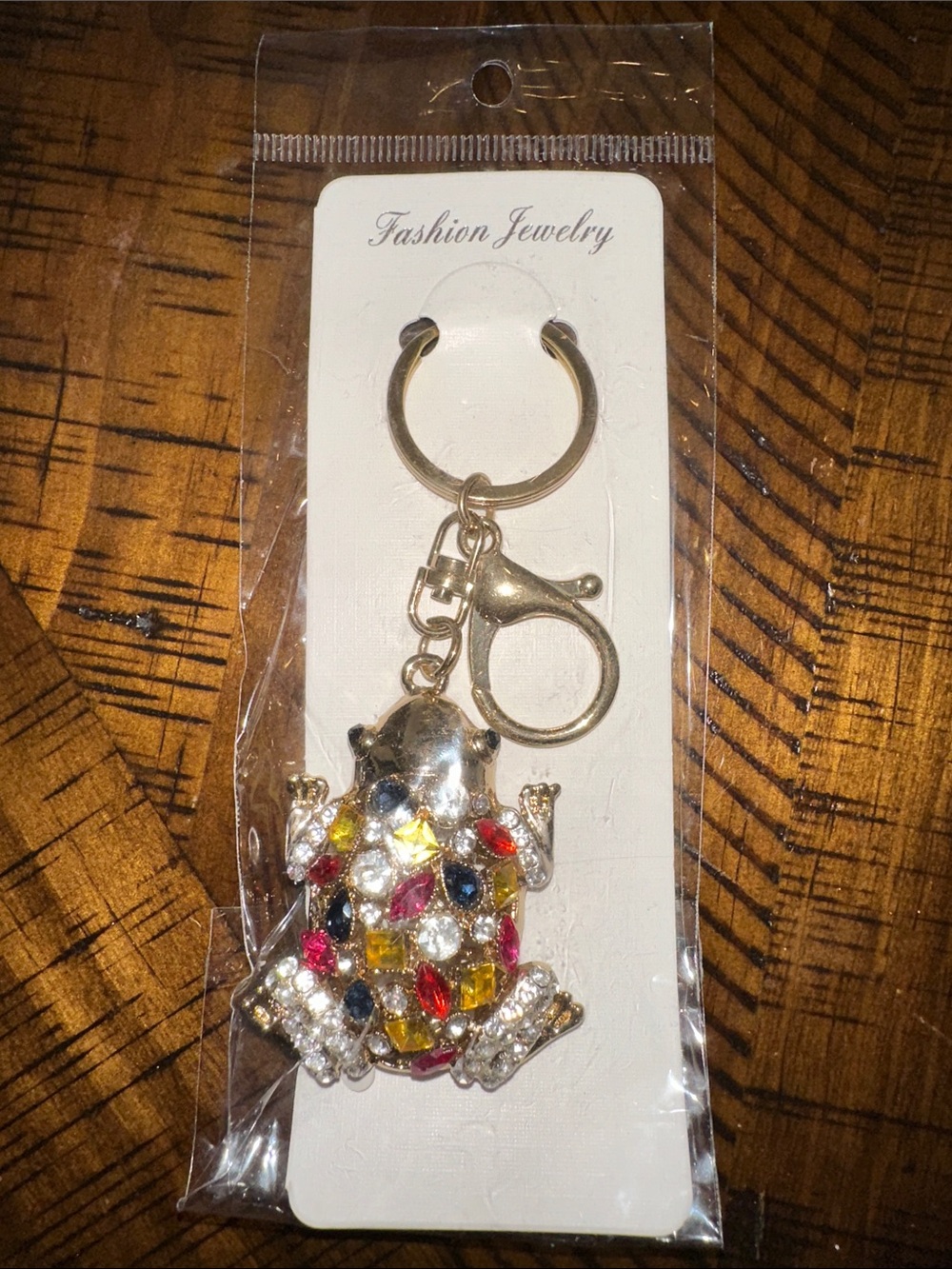 Fashion Jewelry Multicolor Crystal Frog Keychain